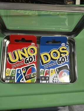 2 deck set UNO Special Edition Metal Tin Games Uno and Dos ToGo Travel Set  NEW